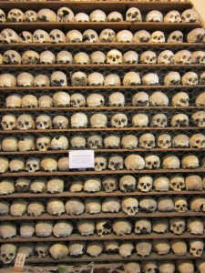 Wall of skulls, Charnel House, St Leonard's Church, Hythe.