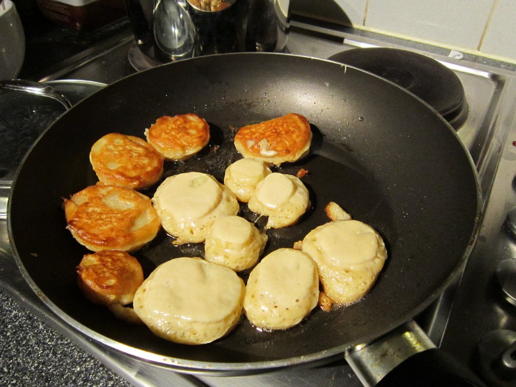 Cooking the fritters